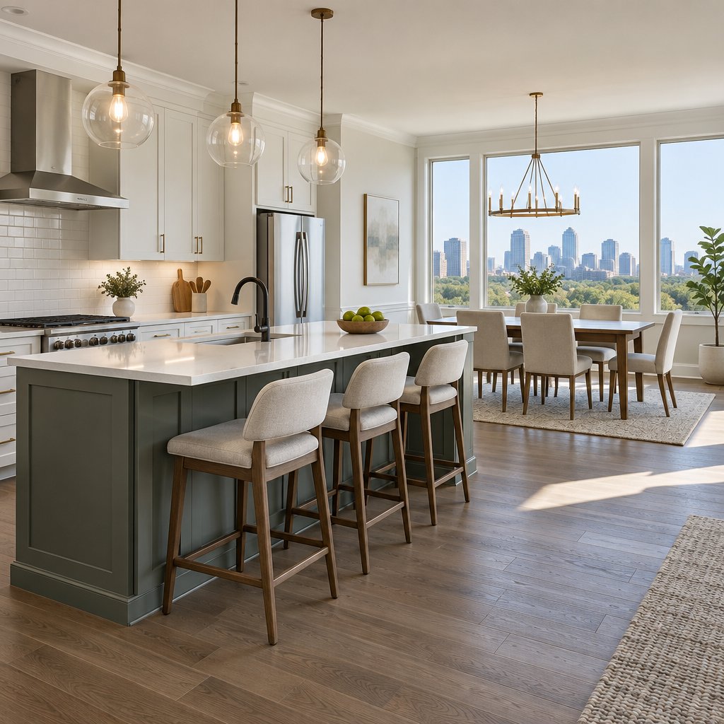 A bright Charlotte, NC home interior, illustrative